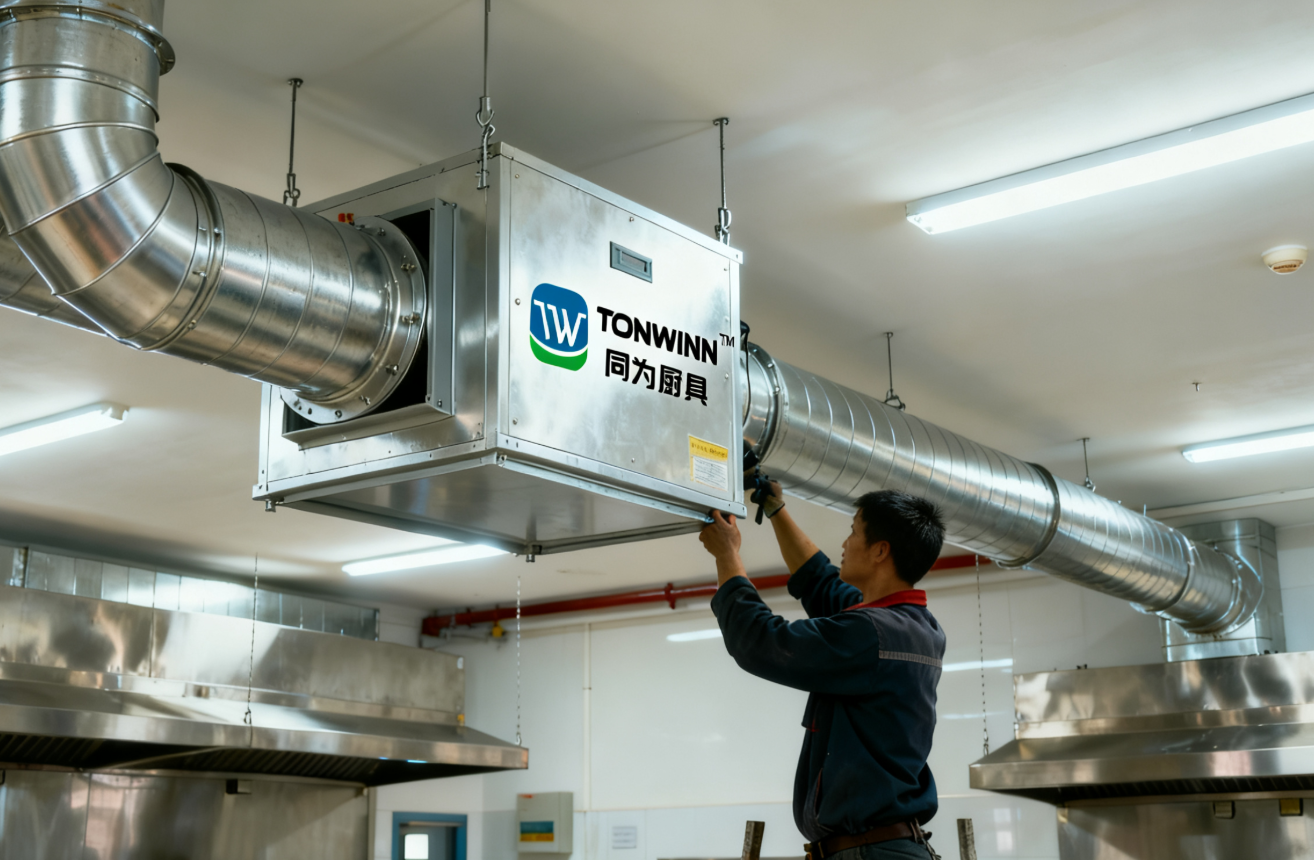 滨州同为厨业完成本地学校食堂油烟净化系统升级 12 台设备筑牢校园环保防线